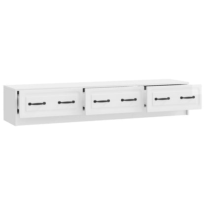 TV-skap Høgglans hvit 147 x 34,5 x 27 cm Konstruert tre