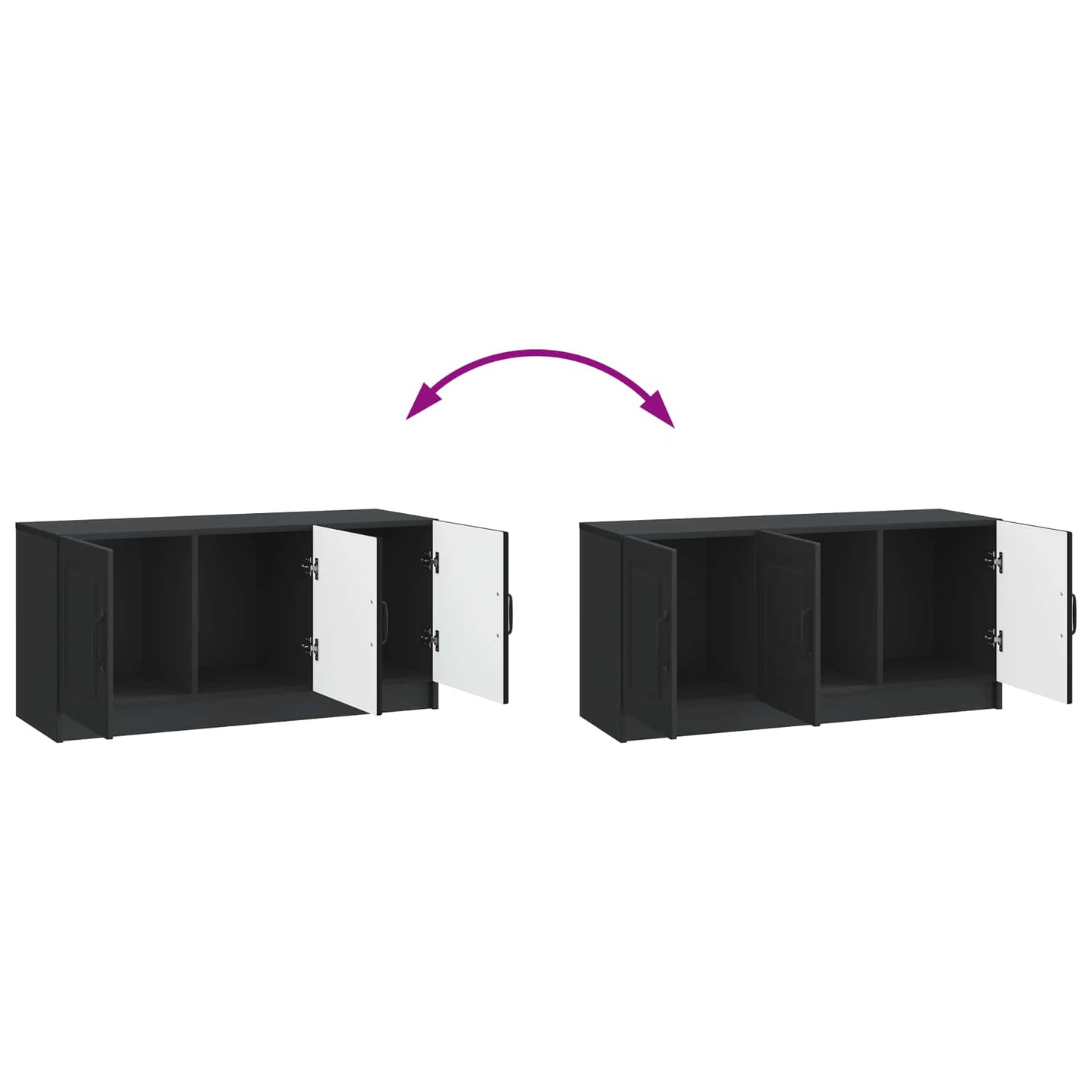 TV-skap Svart 99 x 34,5 x 47 cm Konstruert tre