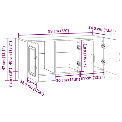 TV-skap Svart 99 x 34,5 x 47 cm Konstruert tre