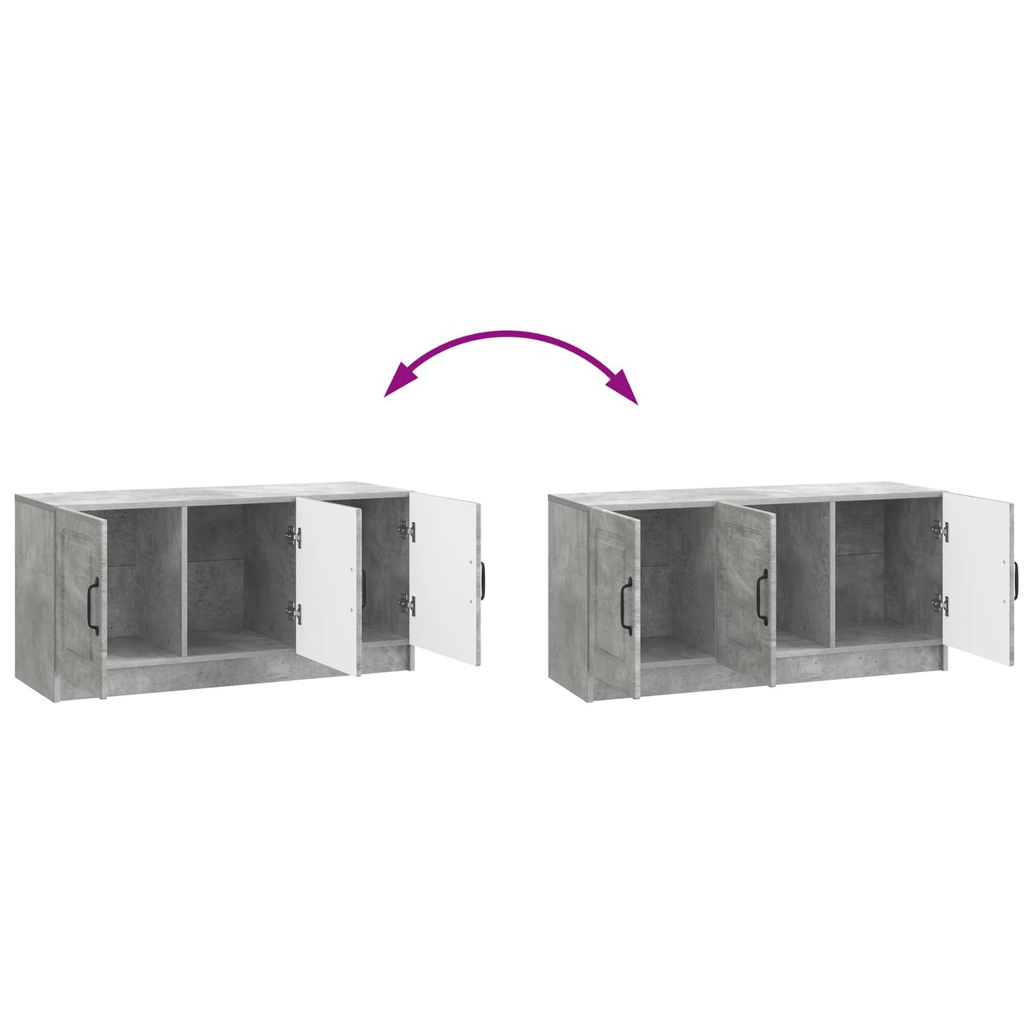 TV-skap Betonggrå 99 x 34,5 x 47 cm Konstruert tre