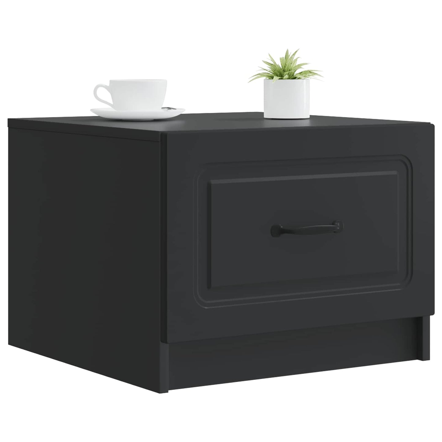 Kaffebord med skuff Svart 49 x 50 x 37 cm Konstruert tre