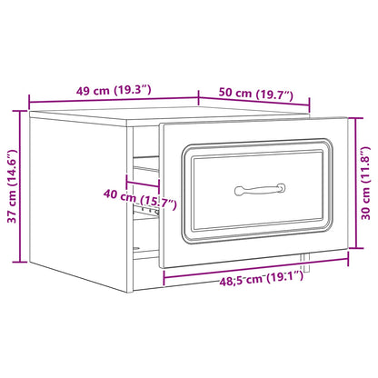 Kaffebord med skuff Artisan eik 49 x 50 x 37 cm Konstruert tre
