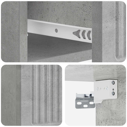 Vegghengt Nattbord med skuff 2 pcs Betonggrå 33 x 34,5 x 20 cm