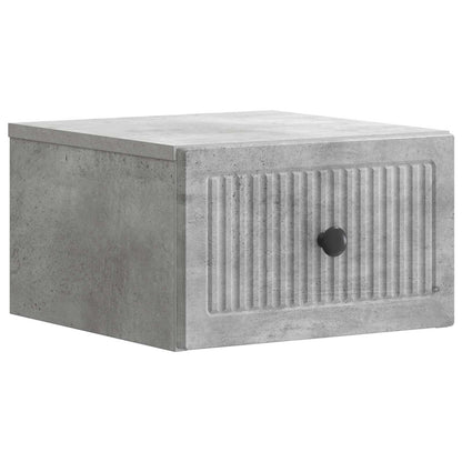 Vegghengt Nattbord med skuff 2 pcs Betonggrå 33 x 34,5 x 20 cm