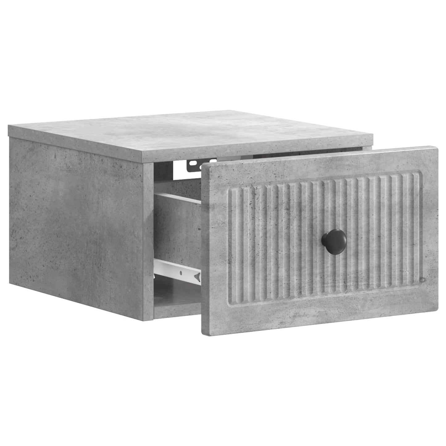 Vegghengt Nattbord med skuff 2 pcs Betonggrå 33 x 34,5 x 20 cm