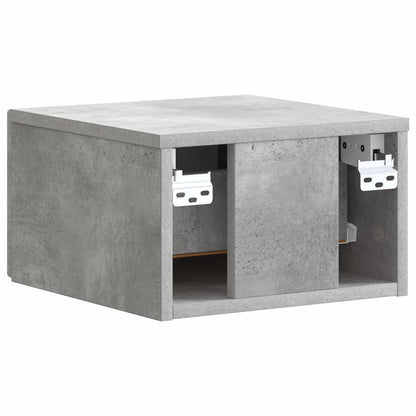 Vegghengt Nattbord med skuff 2 pcs Betonggrå 33 x 34,5 x 20 cm