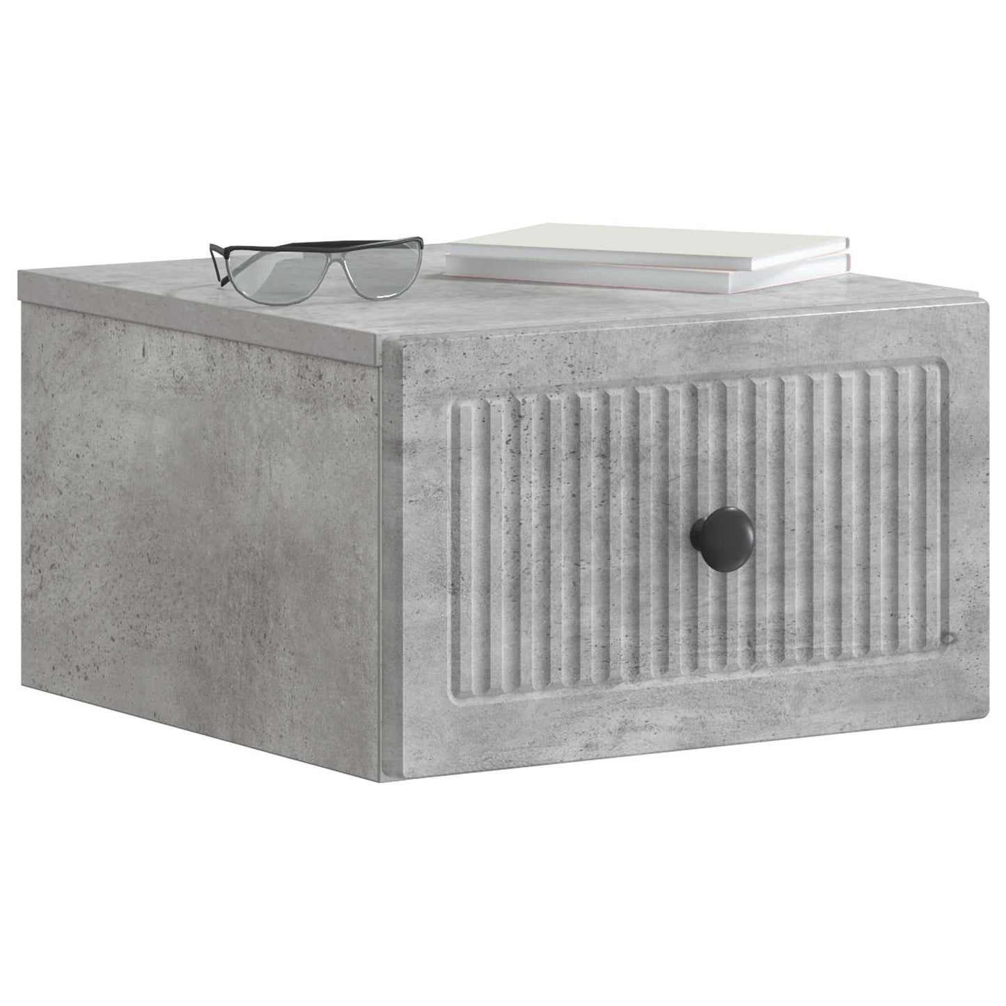 Vegghengt Nattbord med skuff 2 pcs Betonggrå 33 x 34,5 x 20 cm