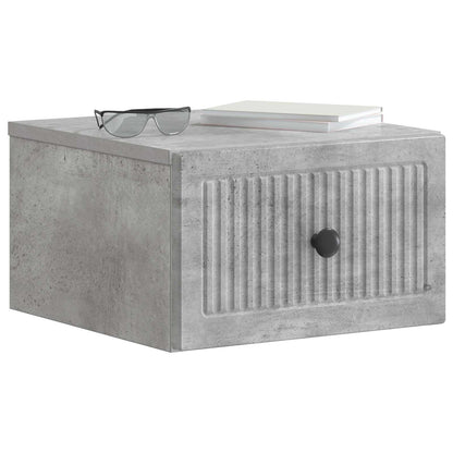 Vegghengt Nattbord med skuff 2 pcs Betonggrå 33 x 34,5 x 20 cm