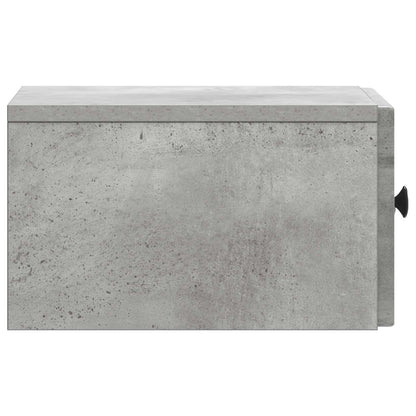 Vegghengt Nattbord med skuff 2 pcs Betonggrå 33 x 34,5 x 20 cm