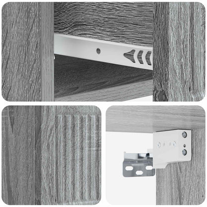 Vegghengt Nattbord med skuff 2 pcs Grå sonoma 33 x 34,5 x 20 cm