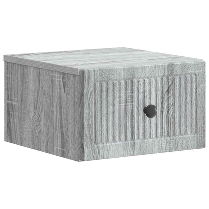 Vegghengt Nattbord med skuff 2 pcs Grå sonoma 33 x 34,5 x 20 cm