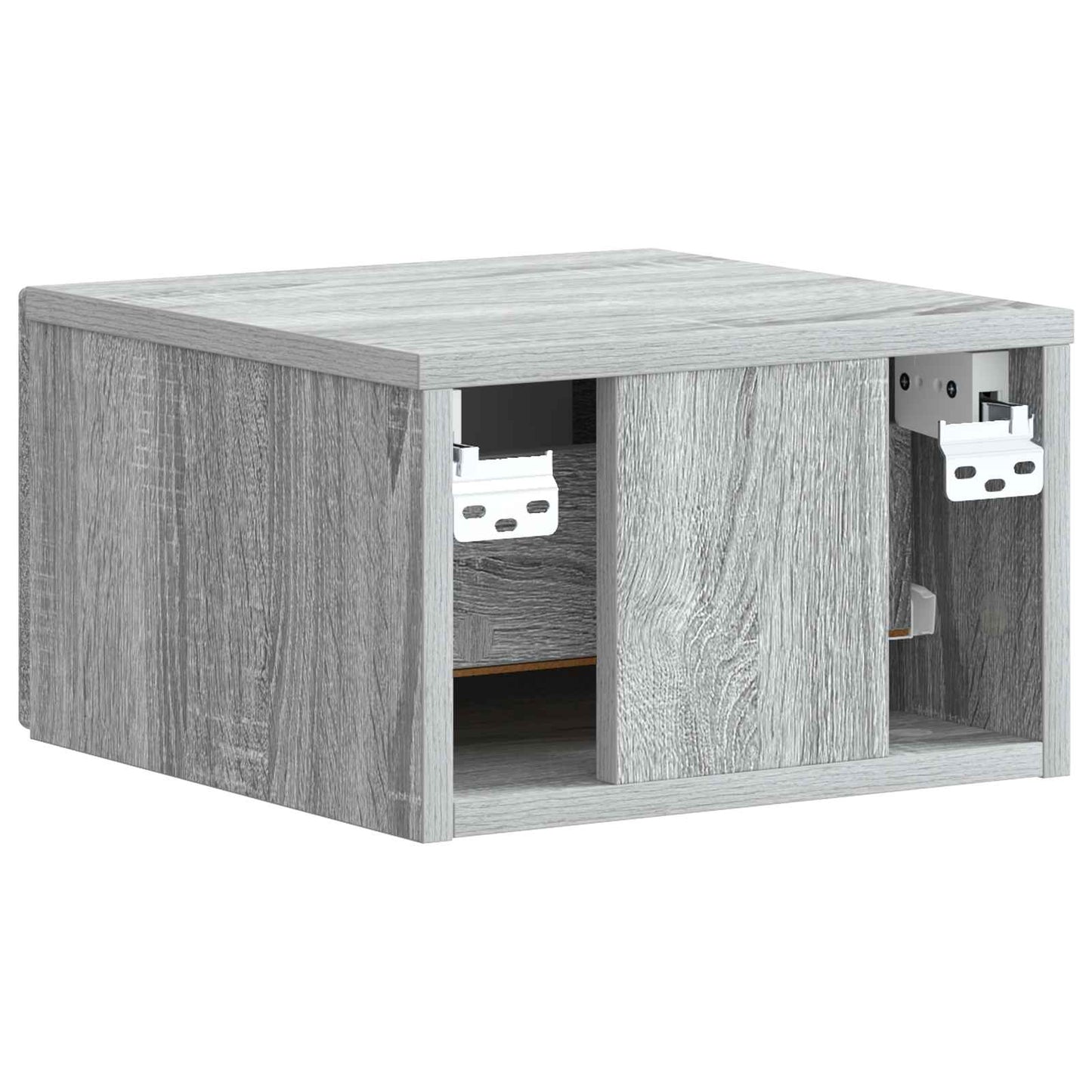 Vegghengt Nattbord med skuff 2 pcs Grå sonoma 33 x 34,5 x 20 cm