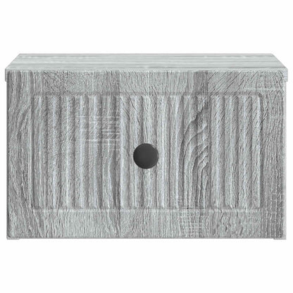Vegghengt Nattbord med skuff 2 pcs Grå sonoma 33 x 34,5 x 20 cm