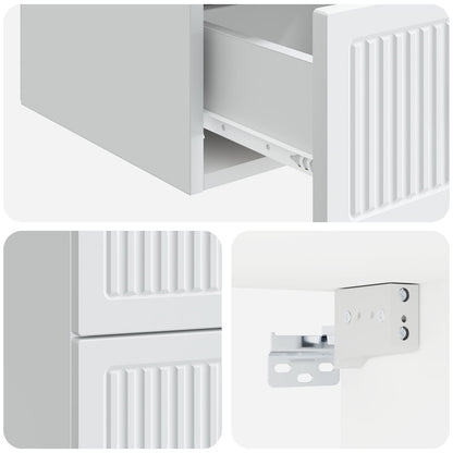 Vegghengt Nattbord 2 pcs Hvit 33 x 34,5 x 40 cm Konstruert tre