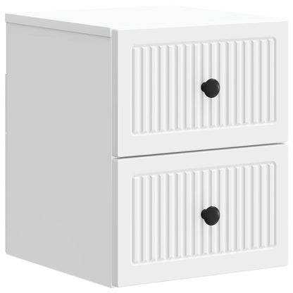 Vegghengt Nattbord 2 pcs Hvit 33 x 34,5 x 40 cm Konstruert tre