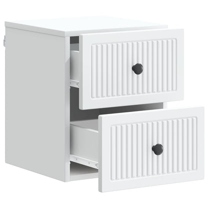 Vegghengt Nattbord 2 pcs Hvit 33 x 34,5 x 40 cm Konstruert tre