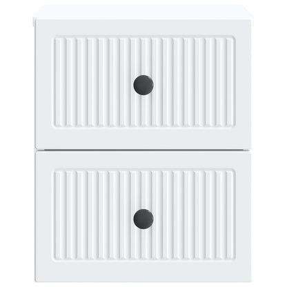 Vegghengt Nattbord 2 pcs Hvit 33 x 34,5 x 40 cm Konstruert tre