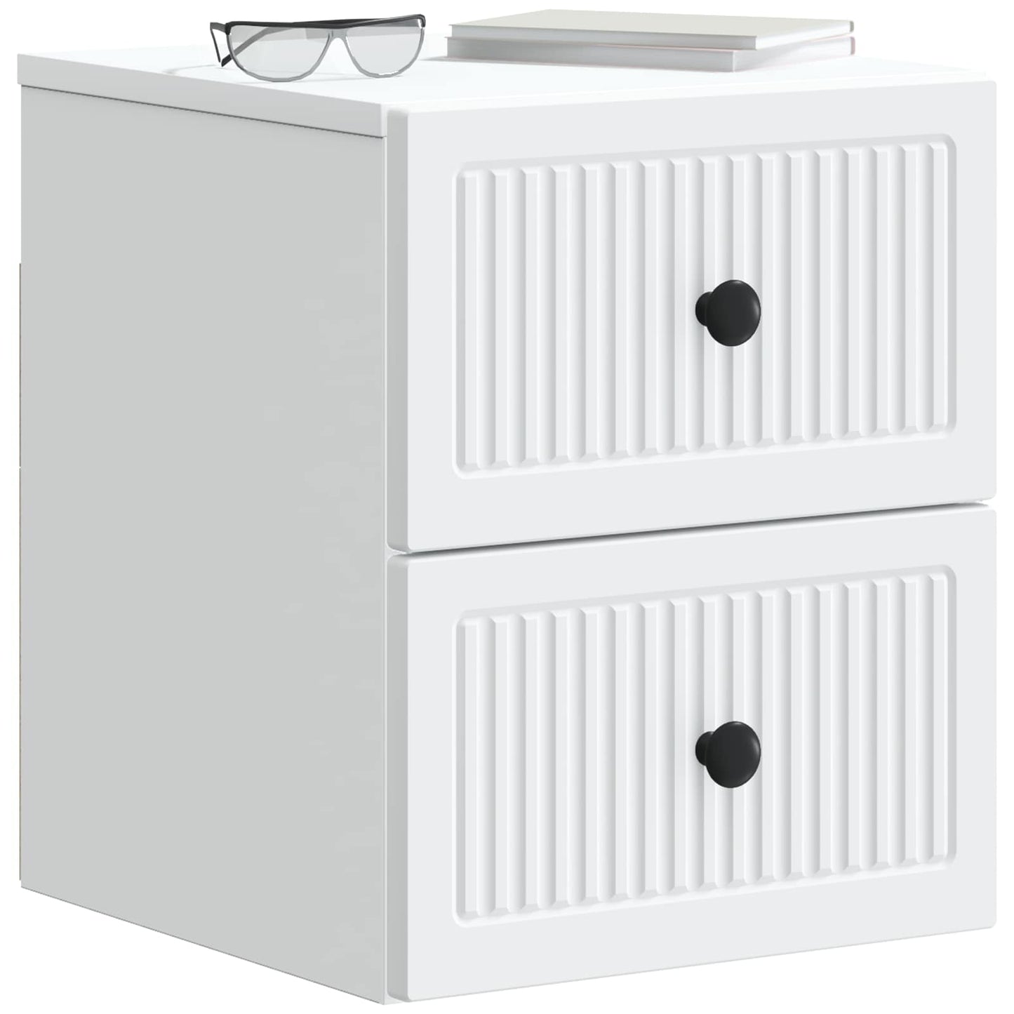 Vegghengt Nattbord 2 pcs Hvit 33 x 34,5 x 40 cm Konstruert tre