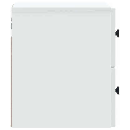 Vegghengt Nattbord 2 pcs Hvit 33 x 34,5 x 40 cm Konstruert tre
