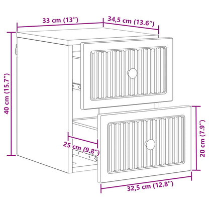 Vegghengt Nattbord 2 pcs Hvit 33 x 34,5 x 40 cm Konstruert tre