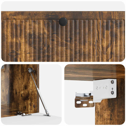 Vegghengt TV skap Røkt Eik 98 x 41 x 30 cm Konstruert tre