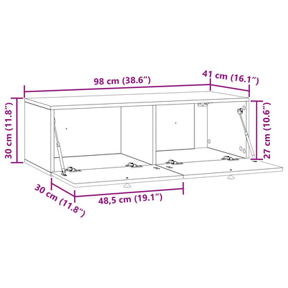 Vegghengt TV skap Røkt Eik 98 x 41 x 30 cm Konstruert tre
