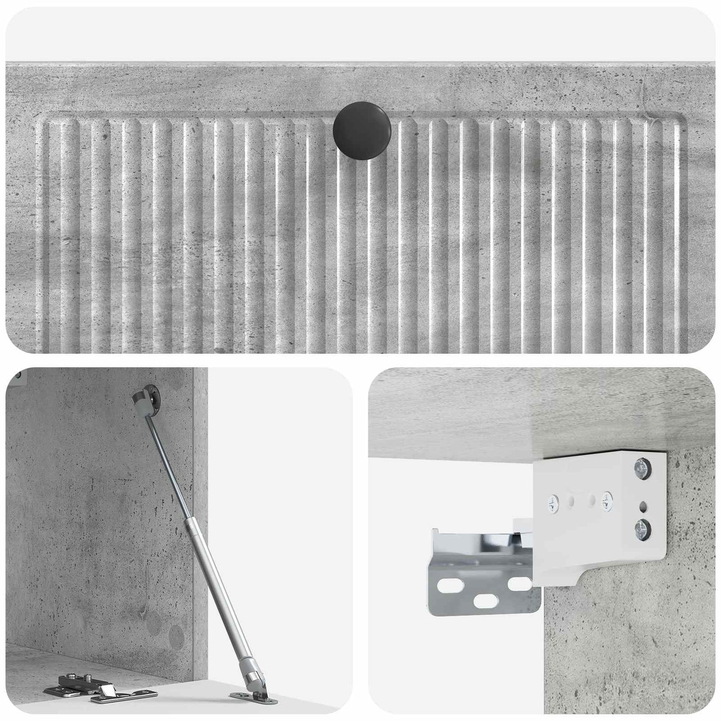 Vegghengt TV skap Betonggrå 78,5 x 31 x 30 cm Konstruert tre