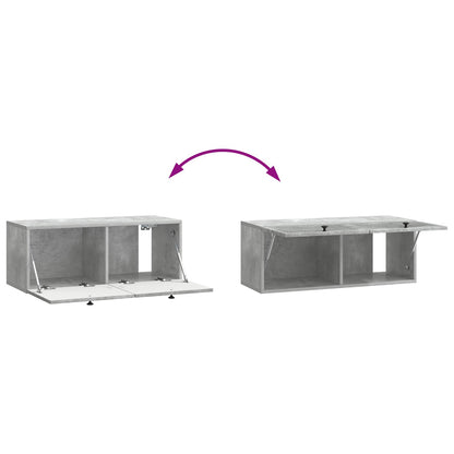 Vegghengt TV skap Betonggrå 78,5 x 31 x 30 cm Konstruert tre