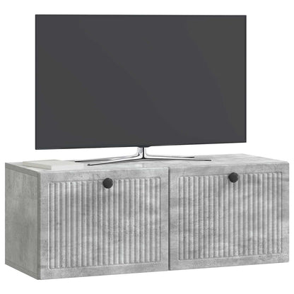 Vegghengt TV skap Betonggrå 78,5 x 31 x 30 cm Konstruert tre
