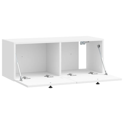 Vegghengt TV skap Veggmontert Høgglans hvit 78,5 x 31 x 30 cm