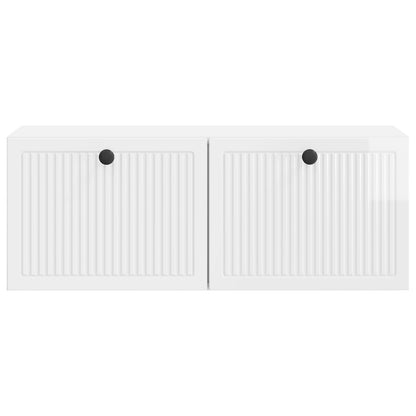 Vegghengt TV skap Veggmontert Høgglans hvit 78,5 x 31 x 30 cm