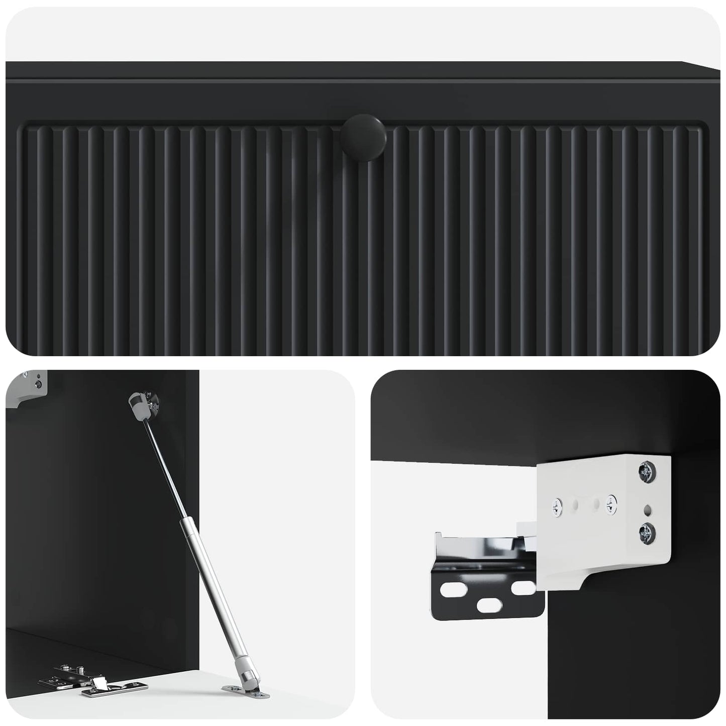 Vegghengt TV skap Svart 98 x 31 x 30 cm Konstruert tre