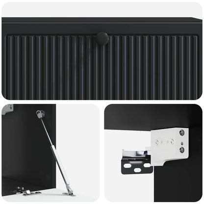 Vegghengt TV skap Svart 98 x 31 x 30 cm Konstruert tre
