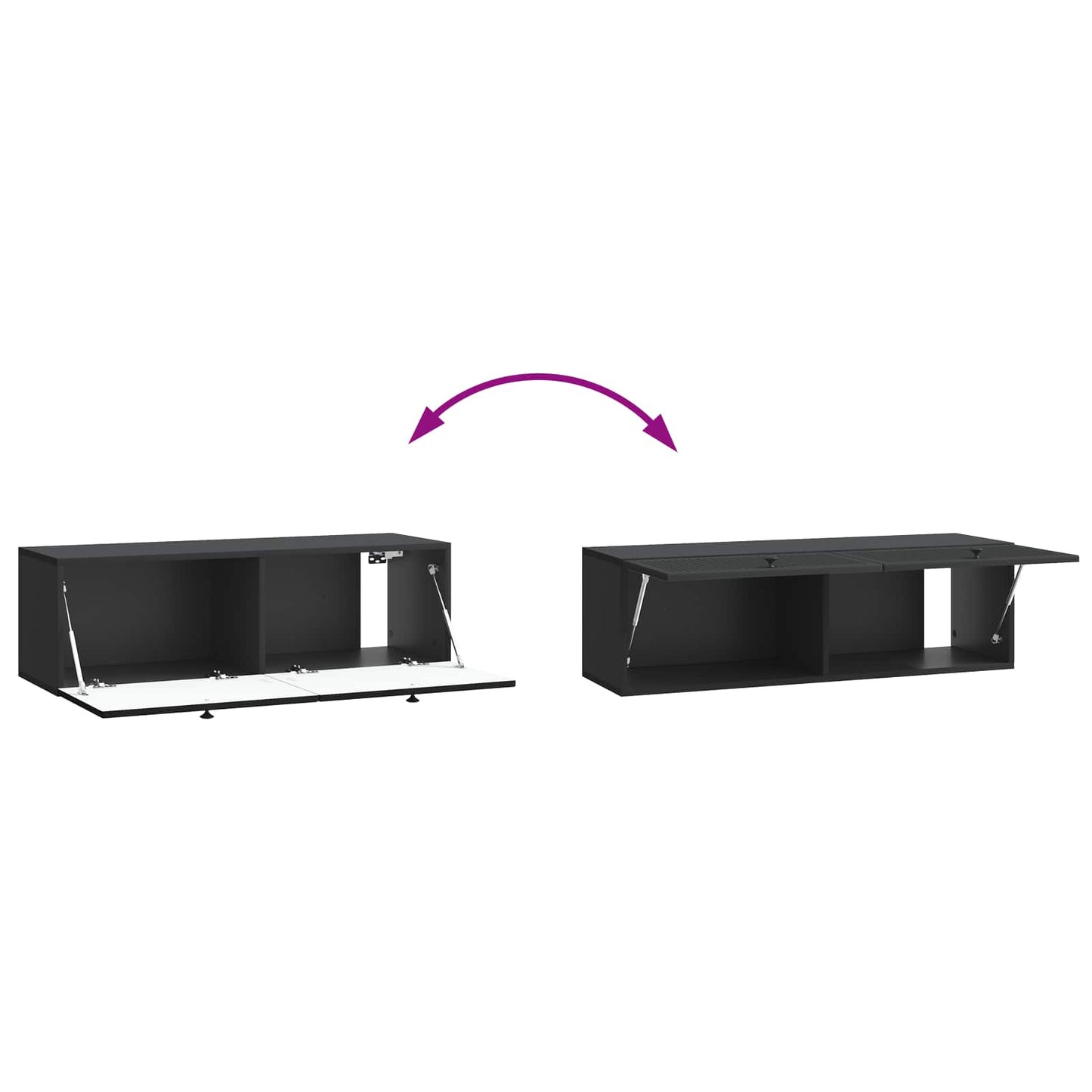 Vegghengt TV skap Svart 98 x 31 x 30 cm Konstruert tre