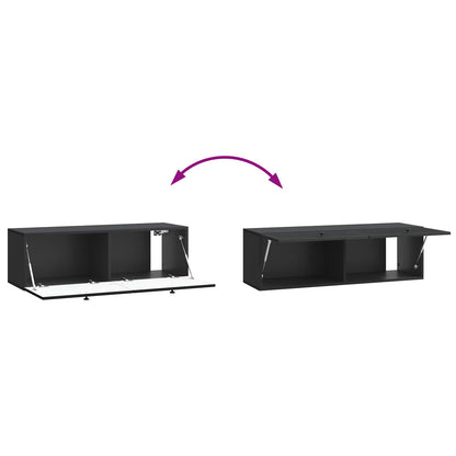 Vegghengt TV skap Svart 98 x 31 x 30 cm Konstruert tre