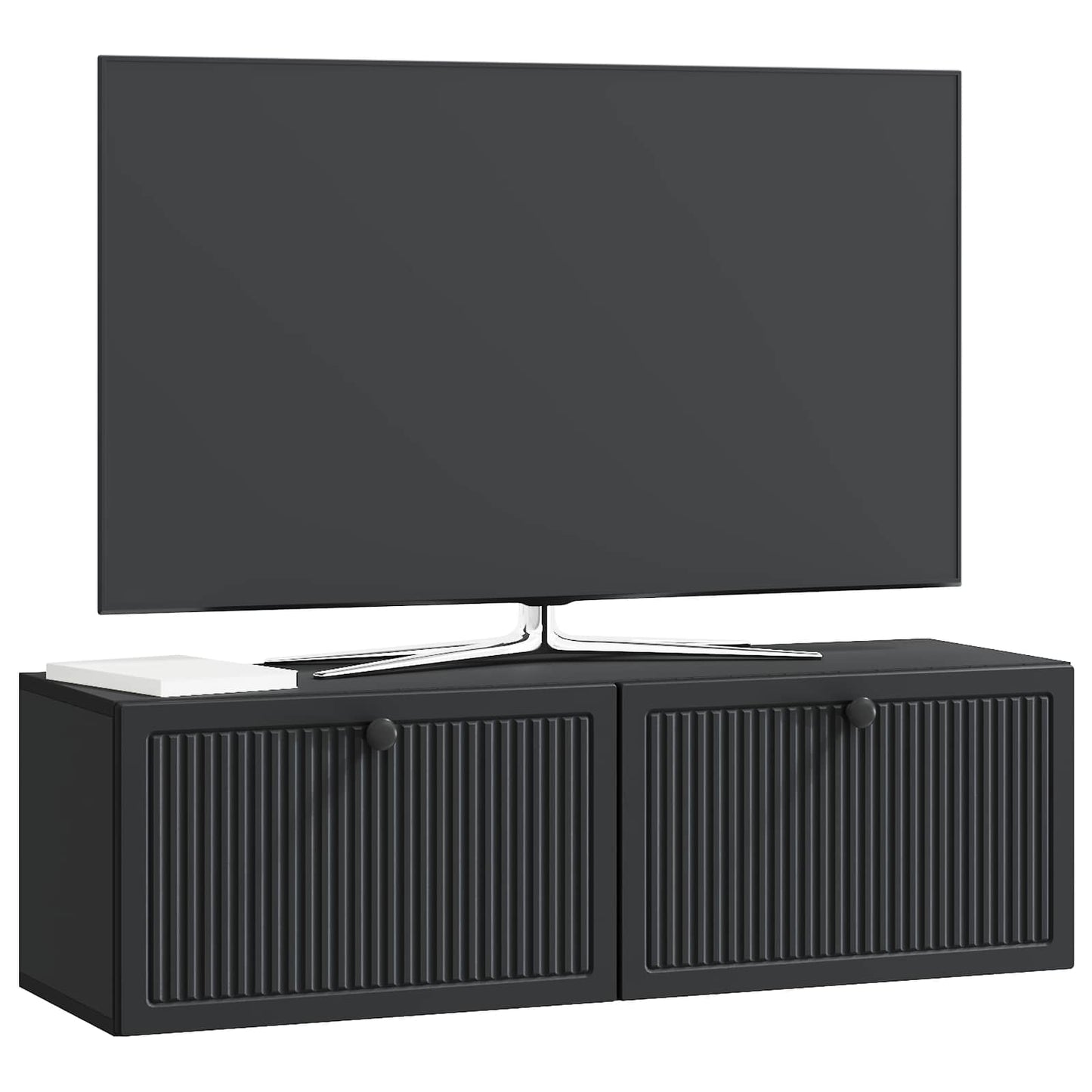 Vegghengt TV skap Svart 98 x 31 x 30 cm Konstruert tre