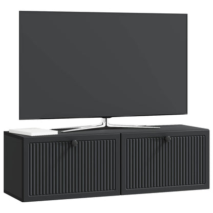 Vegghengt TV skap Svart 98 x 31 x 30 cm Konstruert tre
