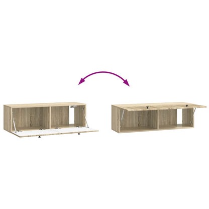 Vegghengt TV skap Sonoma eik 98 x 31 x 30 cm Konstruert tre