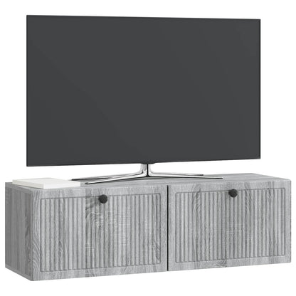 Vegghengt TV skap Grå sonoma 98 x 31 x 30 cm Konstruert tre