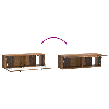 Vegghengt TV skap Gammelt tre 98 x 31 x 30 cm Konstruert tre