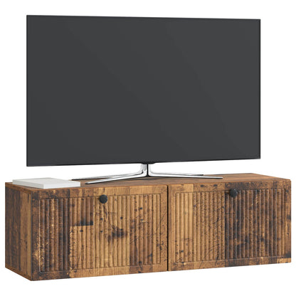 Vegghengt TV skap Gammelt tre 98 x 31 x 30 cm Konstruert tre