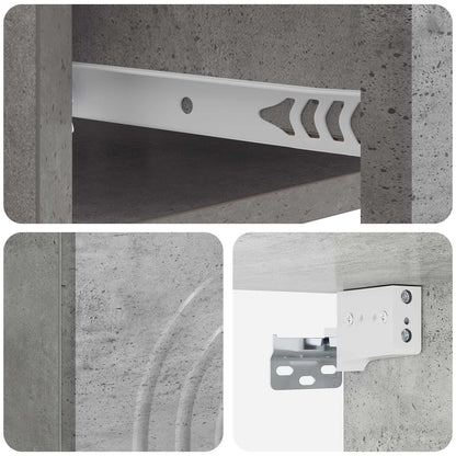 Vegghengt Nattbord med skuff 2 pcs Betonggrå 33 x 34,5 x 20 cm
