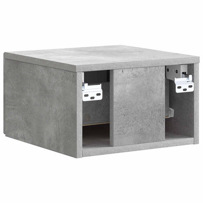 Vegghengt Nattbord med skuff 2 pcs Betonggrå 33 x 34,5 x 20 cm