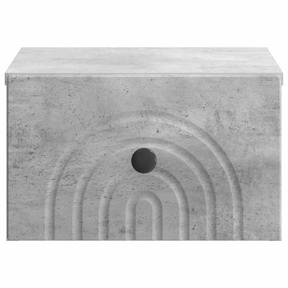 Vegghengt Nattbord med skuff 2 pcs Betonggrå 33 x 34,5 x 20 cm