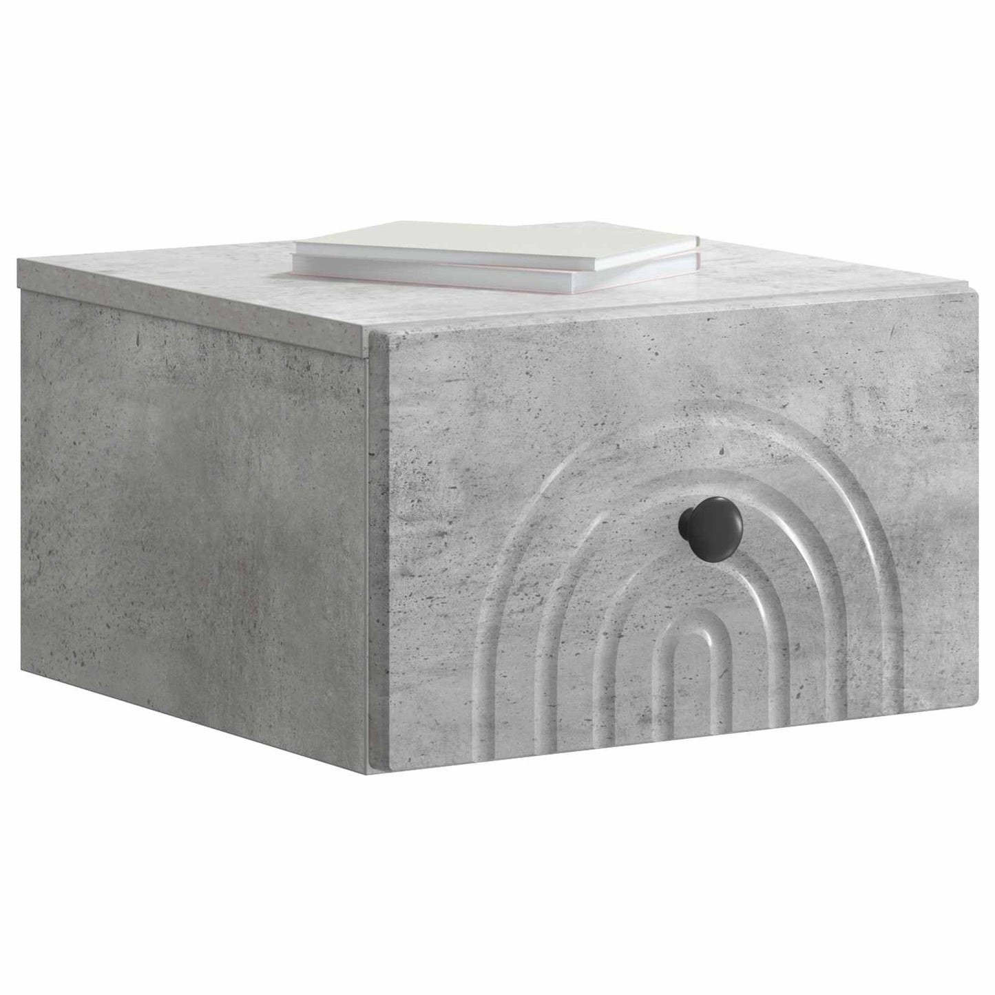 Vegghengt Nattbord med skuff 2 pcs Betonggrå 33 x 34,5 x 20 cm