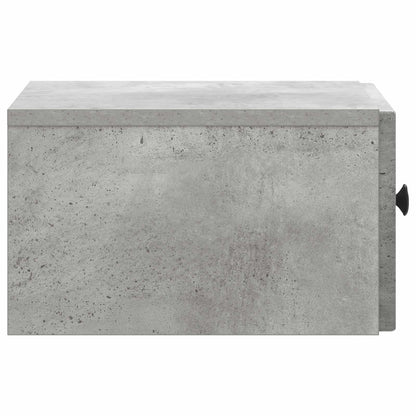 Vegghengt Nattbord med skuff 2 pcs Betonggrå 33 x 34,5 x 20 cm