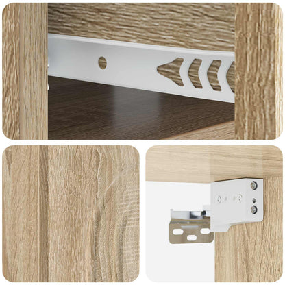Vegghengt Nattbord med skuff 2 pcs Sonoma eik 49 x 34,5 x 20 cm