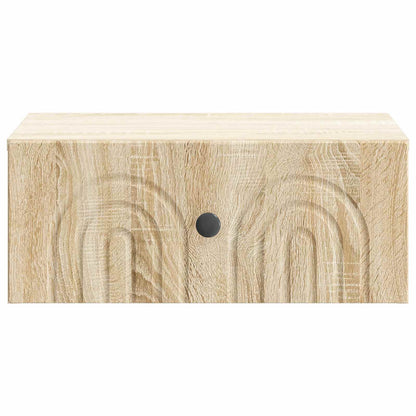 Vegghengt Nattbord med skuff 2 pcs Sonoma eik 49 x 34,5 x 20 cm