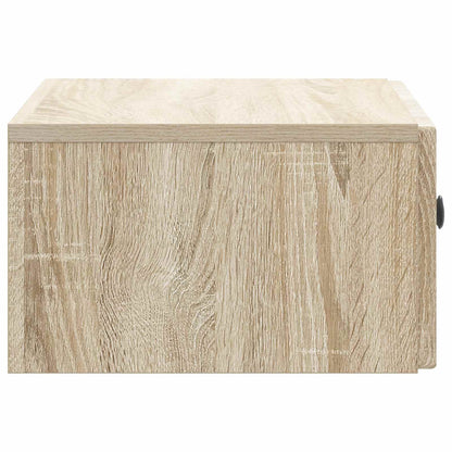Vegghengt Nattbord med skuff 2 pcs Sonoma eik 49 x 34,5 x 20 cm