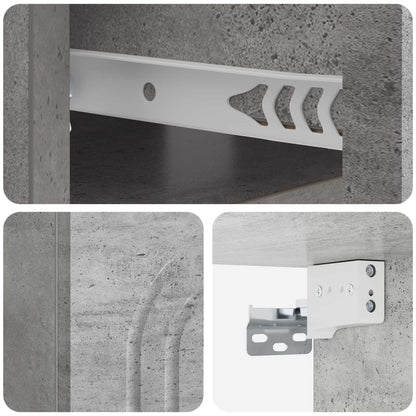 Vegghengt Nattbord med skuff 2 pcs Betonggrå 49 x 34,5 x 20 cm